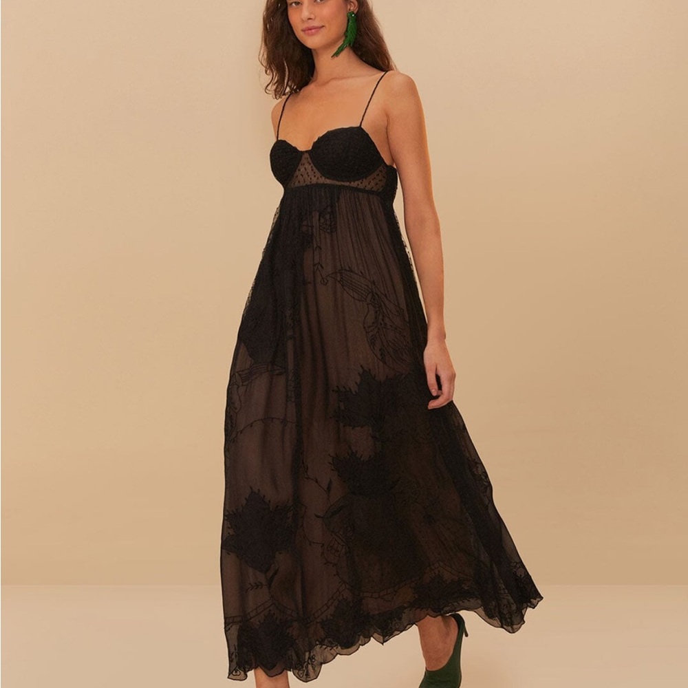 Black Special Lace Sleeveless Maxi Dress